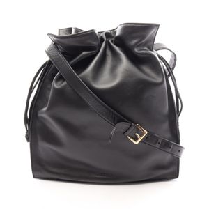 【중고】 LOEWE 숄더백 플라멩코 블랙 레더 숄더백 여성용 Used B