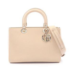 [Used] Dior Lady D-Sire Medium 2-Way Handbag M11510TRL Beige Leather Lady D-Sire Medium Women's Used A