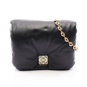 【중고】 LOEWE 숄더백 퍼퍼 고야백 블랙 레더 퍼퍼 고야백 여성용 미사용