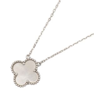 [Pre-owned] Van Cleef & Arpels Vintage Alhambra Mother-of-Pearl Necklace VCARF48700 Neck circumference 37/41.5cm K18WG (White Gold) Vintage Alhambra Mother-of-Pearl Necklace