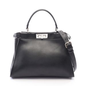 【二手】FENDIPeekaboo Regular Monster Eye 兩用手提包 8BN290 黑色皮革 Peekaboo Regular 包款 女款