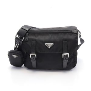 【二手】Prada PRADA VELA 1BD953RV44F0002 尼龍 Saffiano 皮革單肩包 女士新款