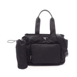 [중고] Prada PRADA 토트백 VELA Re-Nylon 베이비백 기저귀 가방 2WAY 1BG102RV44F0002 나일론 사피아노 레더 숄더백 여성용 신품