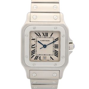 [중고] Cartier 산토스 갈베 LM W20060D6 실버 스테인리스 스틸 남성용 손목시계(기타) Used A