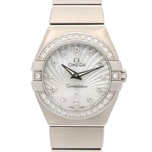 [Used] Omega OMEGA Watch Constellation 12P/Diamond Bezel 123.15.24.60.55.002 White Mother-of-Pearl Stainless Steel Diamond Constellation 12P/Diamond Bezel
