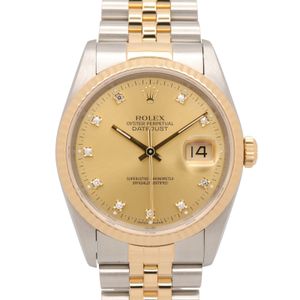 【二手】ROLEXDatejust 10鑽腕錶，S字頭序號，16233G CH/QP，18K（黃金）不鏽鋼，男士腕錶