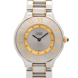 [Used] Cartier CARTIER Watch Must 21 LM W10072R6 Silver GP (Gold Plated) Stainless Steel Must 21 LM Women's Used A