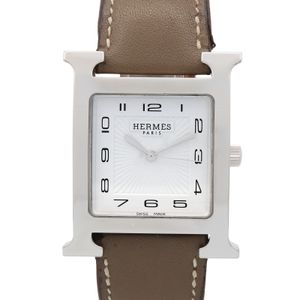[Used] Hermes HERMES Watch H-Watch HH1.810 White Stainless Steel Leather Strap Men's Watch Used A