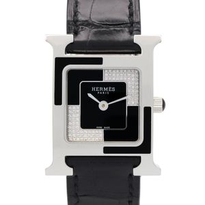 [Used] Hermes HERMES Watch H-Watch O Carre Small Diamond HH4.221 Black/Diamond Stainless Steel Diamond H-Watch O Carre Small Diamond