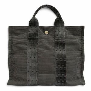 미품△Hermes 에르메스 에르라인 토트 PM 실버 하드웨어 세리에 버튼 캔버스 토트백 손가방 그레이 프랑스제 여성용