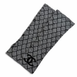 미품△CHANEL 샤넬 18A 캐시미어 89% 코코마크 마틀라세 니트 암워머 암커버 그레이 블랙 여성용