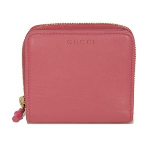 Used GUCCI Bamboo Small Wallet, Snap Button, Round Zipper, Billfold, Card Case, Coin Purse, Embossed Logo, Pink, Bi-fold Wallet, 828171 AAEVB 5637