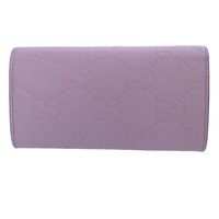 Like New Gucci Jumbo GG 861276 Leather Lavender Purple Bi-fold Long Wallet 1307 [Used] GUCCI