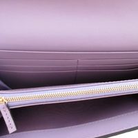 Like New Gucci Jumbo GG 861276 Leather Lavender Purple Bi-fold Long Wallet 1307 [Used] GUCCI