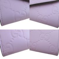 Like New Gucci Jumbo GG 861276 Leather Lavender Purple Bi-fold Long Wallet 1307 [Used] GUCCI