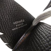Excellent condition Hermes Birdy bag charm in Veau Epsom leather, black Bleu Hydra, Bleu Brume, silver hardware, K stamp (2025 production), 0186 [Pre-owned] HERMES