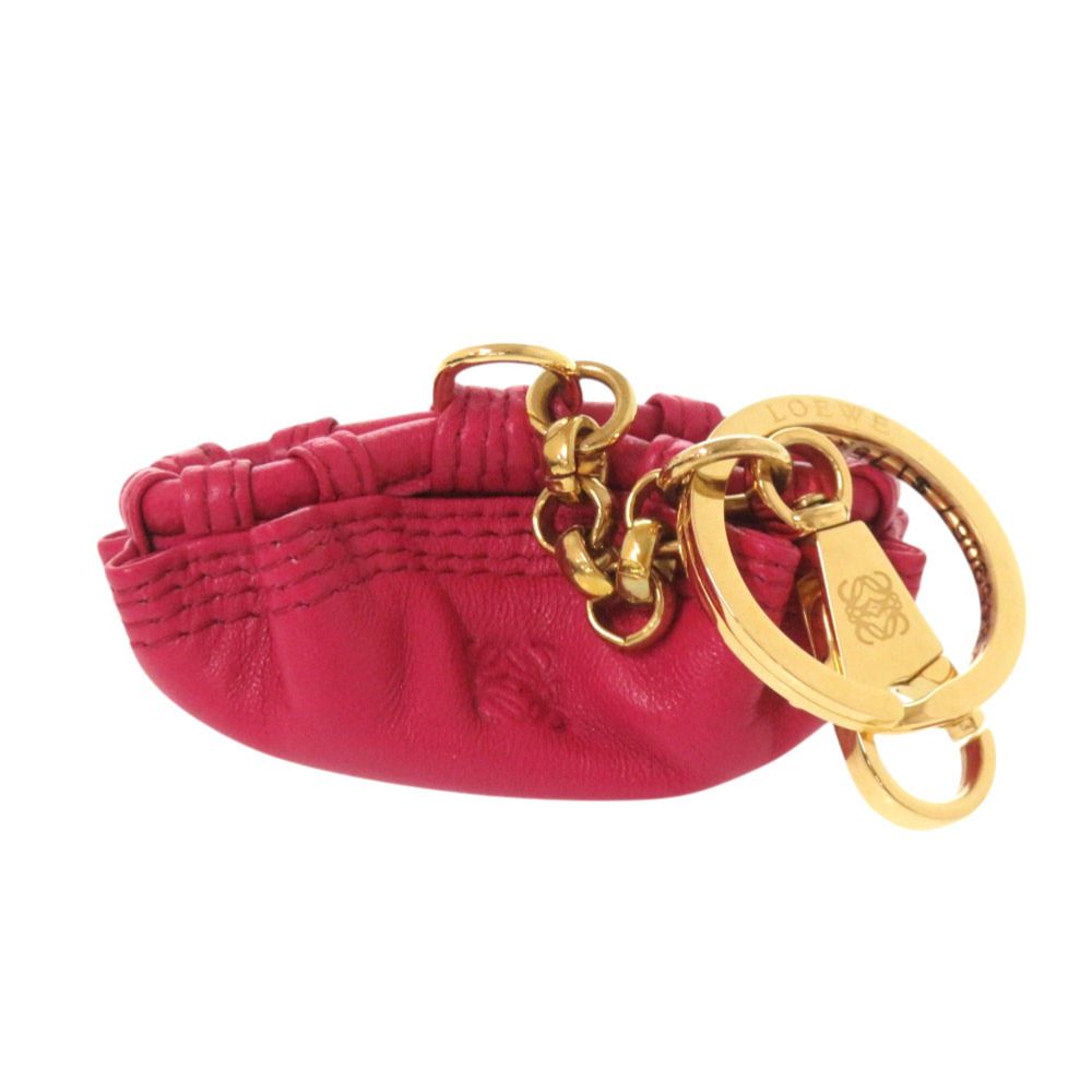 Excellent condition Loewe Nappa Aire leather pink gold hardware keychain bag charm 1551 [Pre-owned] LOEWE