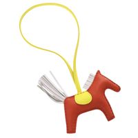 Like New Hermes Rodeo PM Agneau Miro Lime Carnelian Blue Brume U Stamp (2022) Bag Charm 0586 [Pre-owned] HERMES