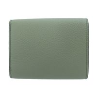 Like New Loewe Anagram Trifold Leather Green Compact Wallet 3-fold Wallet 1565 [Used] LOEWE