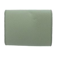 Like New Loewe Anagram Trifold Leather Green Compact Wallet 3-fold Wallet 1566 [Used] LOEWE