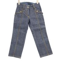 Louis Vuitton [Excellent Condition/Domestic Authentic] Yellow Stitch Cropped Denim Pants, Size 34 [Used]