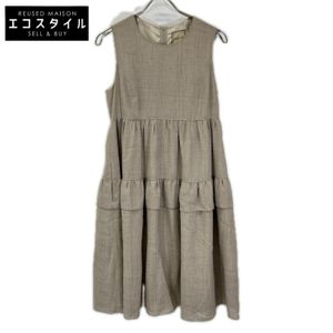 Daisy Lin 36154 米色層疊蓬蓬洋裝 40碼 [二手]