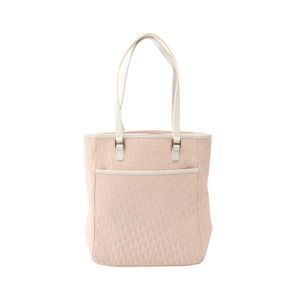 [Used] Dior Trotter Tote Bag, Pink/White Canvas Leather, Women's, Used B