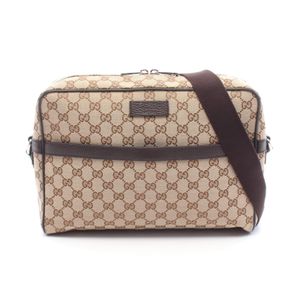[중고] Gucci 구찌 숄더백 GG 캔버스 449173 베이지/브라운 캔버스 레더 숄더백 유니섹스 Used A