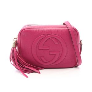 [중고] Gucci 구찌 숄더백 소호 디스코백 인터로킹 G 308364 마젠타 레더 스몰 여성용