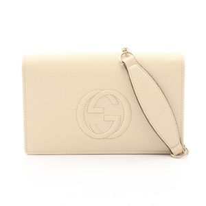 【중고】 Gucci 구찌 숄더백 소호 598211 아이보리 레더 소호 체인 월렛 여성용 Used A