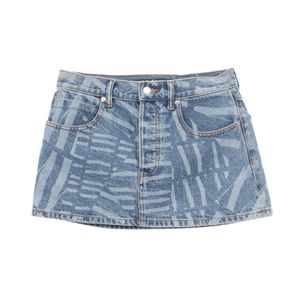 [Used] Alexander Wang mini skirt with logo print, ADC3225218, denim skirt, women's, Used A