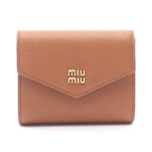 [Used] Miu Miu Tri-fold Wallet VIT DAINO Square 5MH040ADT7F0046 Leather Tri-fold Wallet Women's New