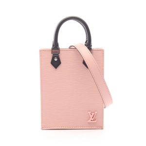 [二手]LOUIS VUITTONPetite Sac Plat Epi 皮革手提包，Rose Ballerine，2-Way，M69575，Rose Ballerine 皮革，Petite Sac Plat