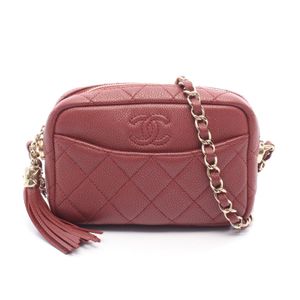 [중고] Chanel 샤넬 숄더백 코코마크 마틀라세 태슬 보르도 캐비어 스킨(그레인드 카프) 코코마크 마틀라세 체인 숄더백