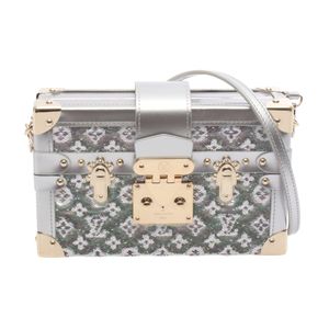 【二手】LOUIS VUITTONPetite Malle 單肩包 M59605 銀色皮革 Petite Malle 女士二手 A