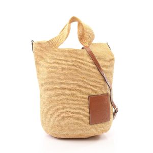 【중고】 LOEWE 슬릿 백 핸드백 베이지/브라운 레더 슬릿 백 여성용 Used A