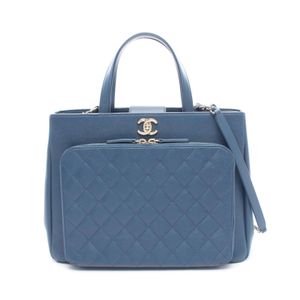[중고] Chanel 샤넬 숄더백 비즈니스 어피니티 마틀라세 A93750 블루 캐비어 스킨(그레인드 카프) 비즈니스 어피니티 라지 쇼핑백