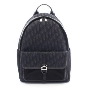 [Used] Dior Backpack, DIOR 8 Oblique, Black/Dark Gray Canvas Leather.