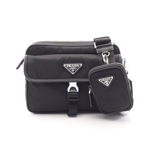 【二手】Prada PRADA 男士單肩包 Re-Nylon 2VH133VXMP2DMHF0002 尼龍 Saffiano 皮革單肩包 全新