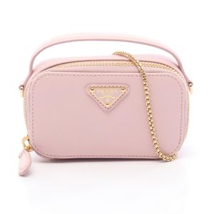 [중고] Prada PRADA 손가방 트라이앵글 로고 미니 파우치 2WAY 1NR025QHHF0E18 사피아노 레더 체인 숄더 여성용 새상품