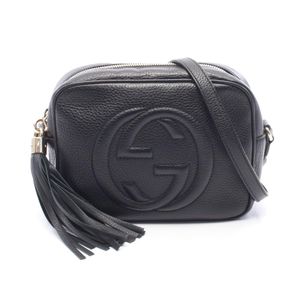 [중고] Gucci 구찌 숄더백 소호 디스코백 인터로킹 G 308364 블랙 레더 소호 디스코백 스몰 여성용
