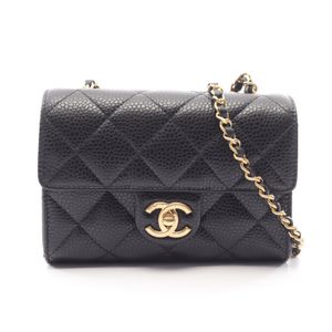 [중고] Chanel 샤넬 숄더백 마틀라세 스몰 플랩 블랙 캐비어 스킨(그레인드 카프) 마틀라세 스몰 플랩 체인 숄더백