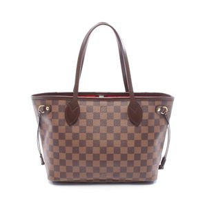 【二手】LOUIS VUITTONNeverfull PM 手提包，Damier Ebene 帆布，N51109，PVC 塗層帆布，皮革，女士，二手