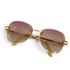 미품★Cartier Cartier 데코 C 콤비 컬러 선글라스 아이웨어 골드 실버 □16 140 프랑스제 유니섹스 박스·보관 파우치 포함