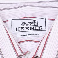 Hermes Stripe Sellier Button Dress Shirt, Size 40 [Used]