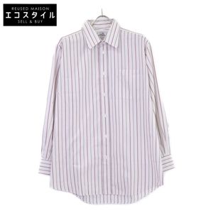 Hermes 에르메스 스트라이프 셀리에 버튼 드레스 셔츠 40【중고】