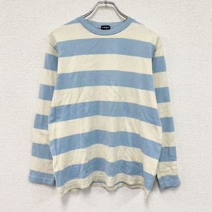 OLD UNIQLO 올드 유니클로 긴팔 티셔츠/롱슬리브 스트라이프 하늘색 라이트 블루 베이지 M사이즈 빈티지