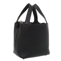 Like New Hermes Picotin Lock PM Monochrome So Black Taurillon Clemence Leather Black Z Stamp (2021) Handbag Black 1374 [Pre-owned] HERMES