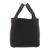 Like New Hermes Picotin Lock PM Monochrome So Black Taurillon Clemence Leather Black Z Stamp (2021) Handbag Black 1374 [Pre-owned] HERMES
