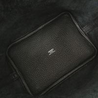 Like New Hermes Picotin Lock PM Monochrome So Black Taurillon Clemence Leather Handbag, Black, Z Stamp (2021), 1233 [Pre-owned] HERMES